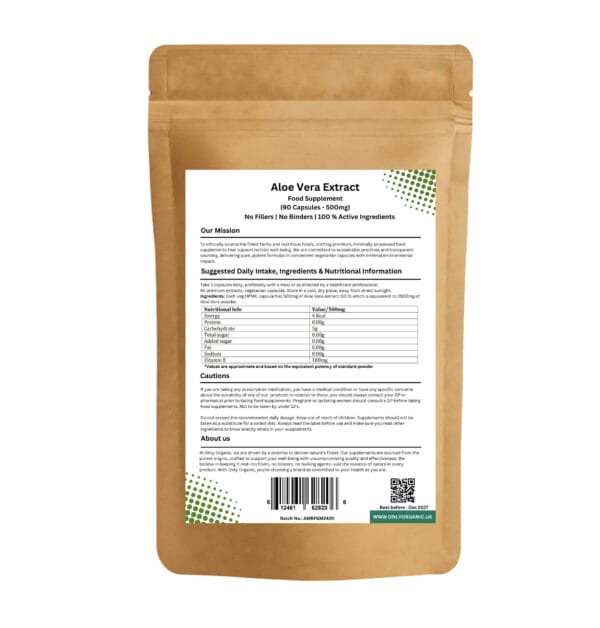 Aloe vera extract capsules